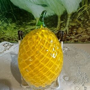 Vintage Glass Lemon from Prague
